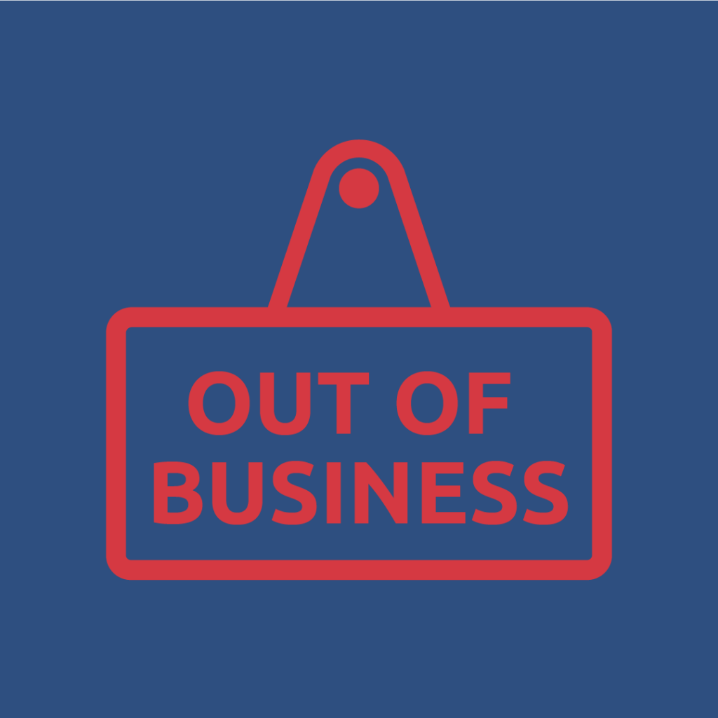 out of business graphic